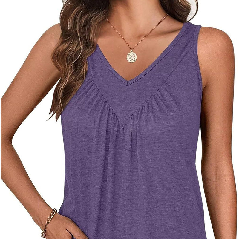 🍃Ärmelloses Tanktop mit V-Ausschnitt für Damen🌸☁️Hautfreundliches und angenehmes Material