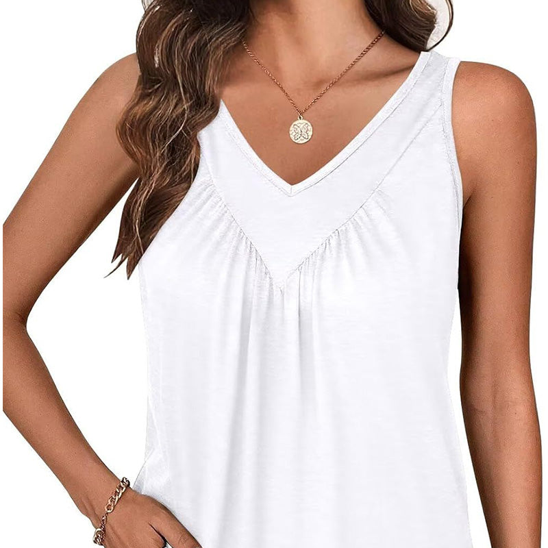 🍃Ärmelloses Tanktop mit V-Ausschnitt für Damen🌸☁️Hautfreundliches und angenehmes Material