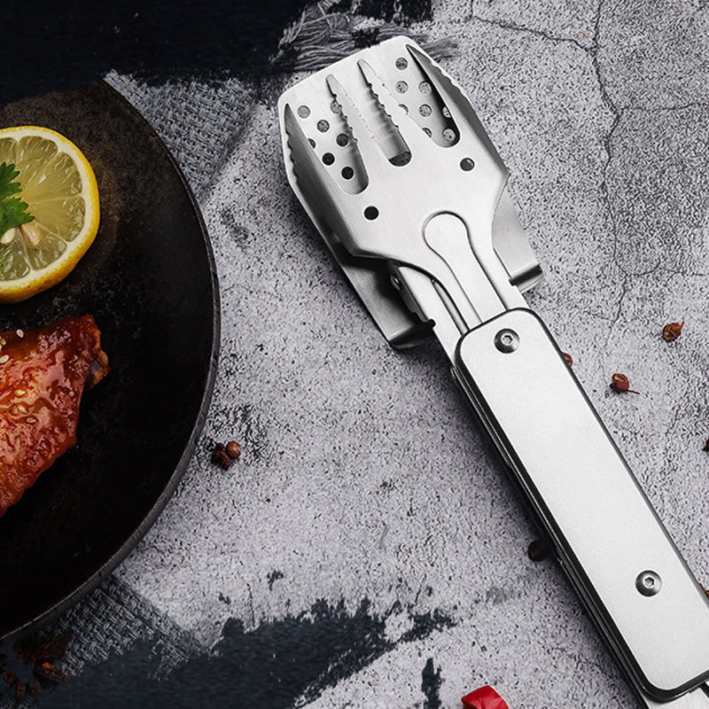 🔥Heißer Verkauf🥓3-in-1 Camping BBQ Grill Utensilien Home Gabel Spatel Clip