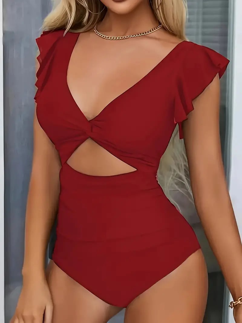 Sexy Badeanzug mit Rüschen