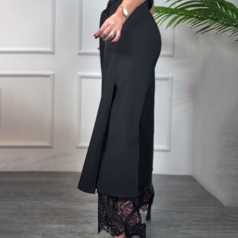 Sexy Damenhose mit weitem Bein und Spitzen-Innenfutter