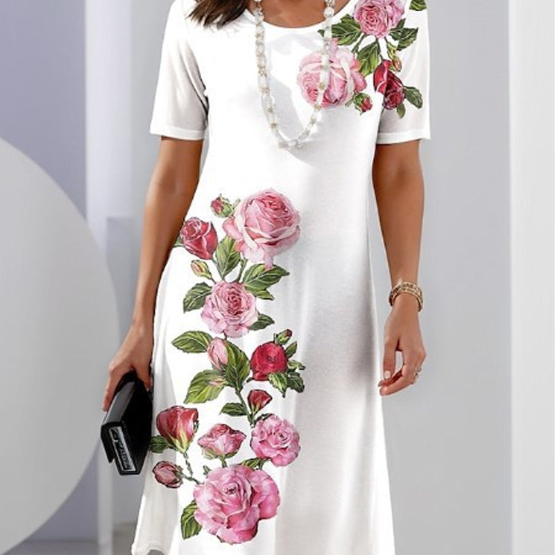 🌸Frühjahrsangebote💐 Rose Bloom Kurzarmkleid