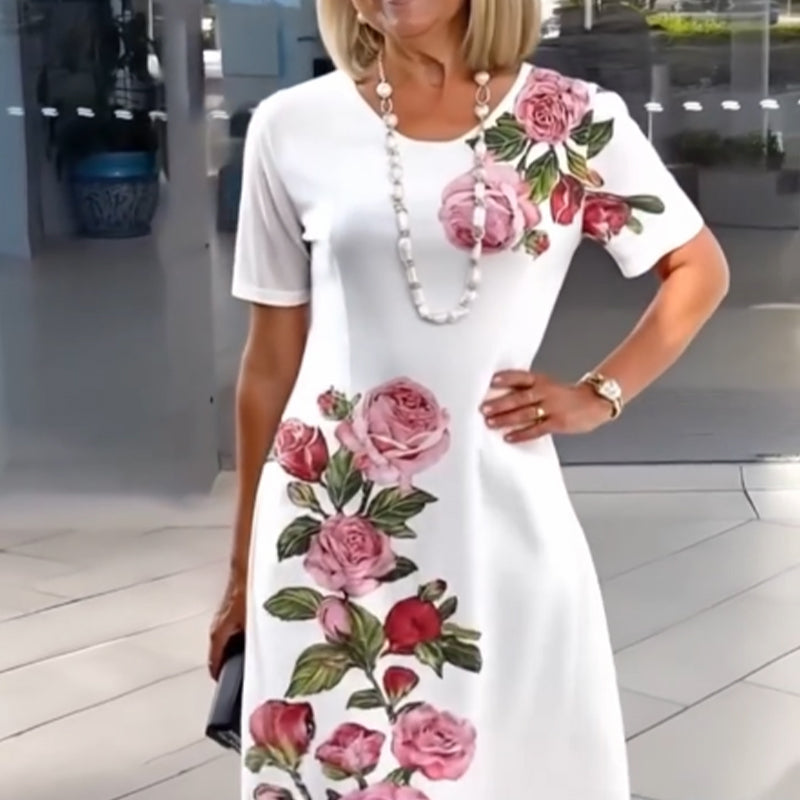 🌸Frühjahrsangebote💐 Rose Bloom Kurzarmkleid