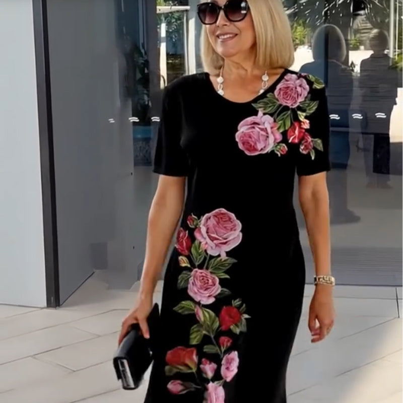 🌸Frühjahrsangebote💐 Rose Bloom Kurzarmkleid