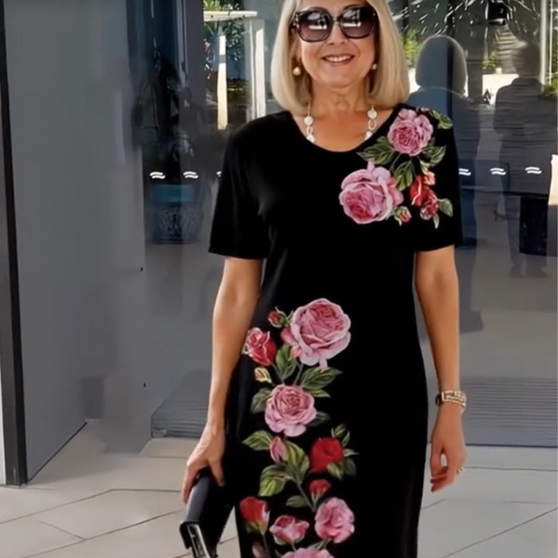 🌸Frühjahrsangebote💐 Rose Bloom Kurzarmkleid