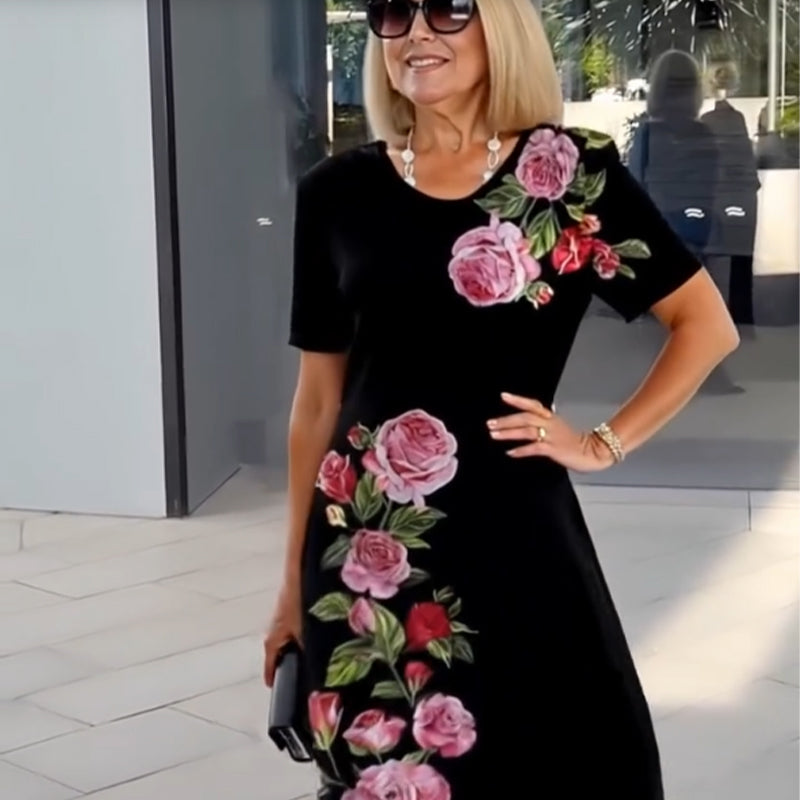 🌸Frühjahrsangebote💐 Rose Bloom Kurzarmkleid