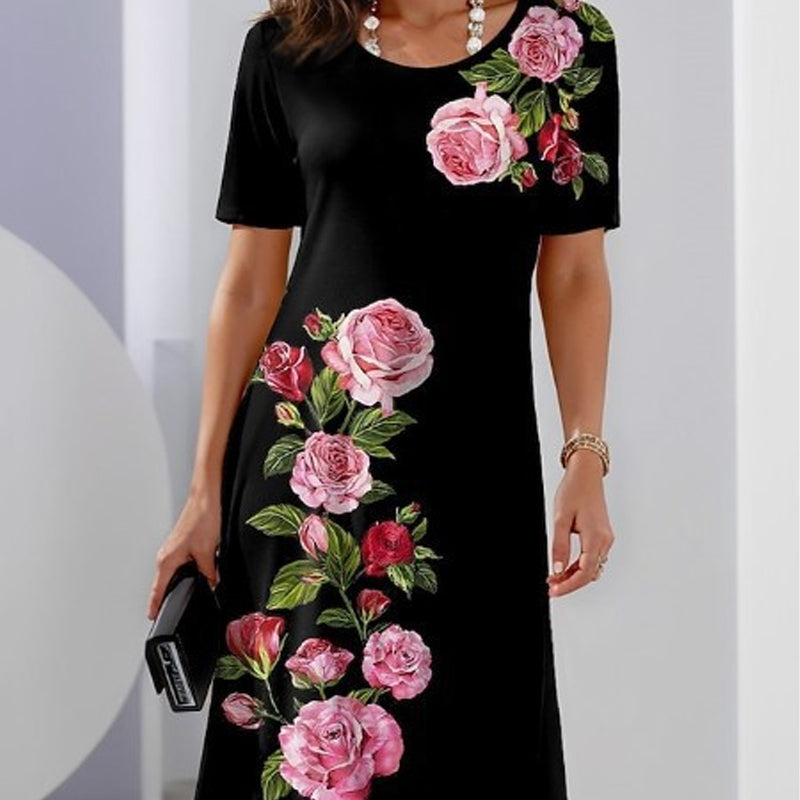 🌸Frühjahrsangebote💐 Rose Bloom Kurzarmkleid