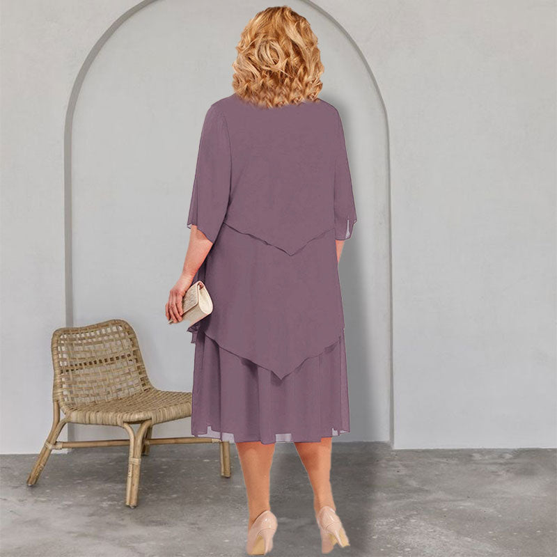 🔥50% Rabatt👗Midikleid im Lagen-Look in großen Größen