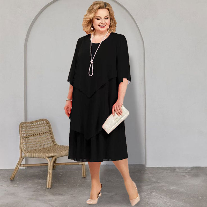 🔥50% Rabatt👗Midikleid im Lagen-Look in großen Größen