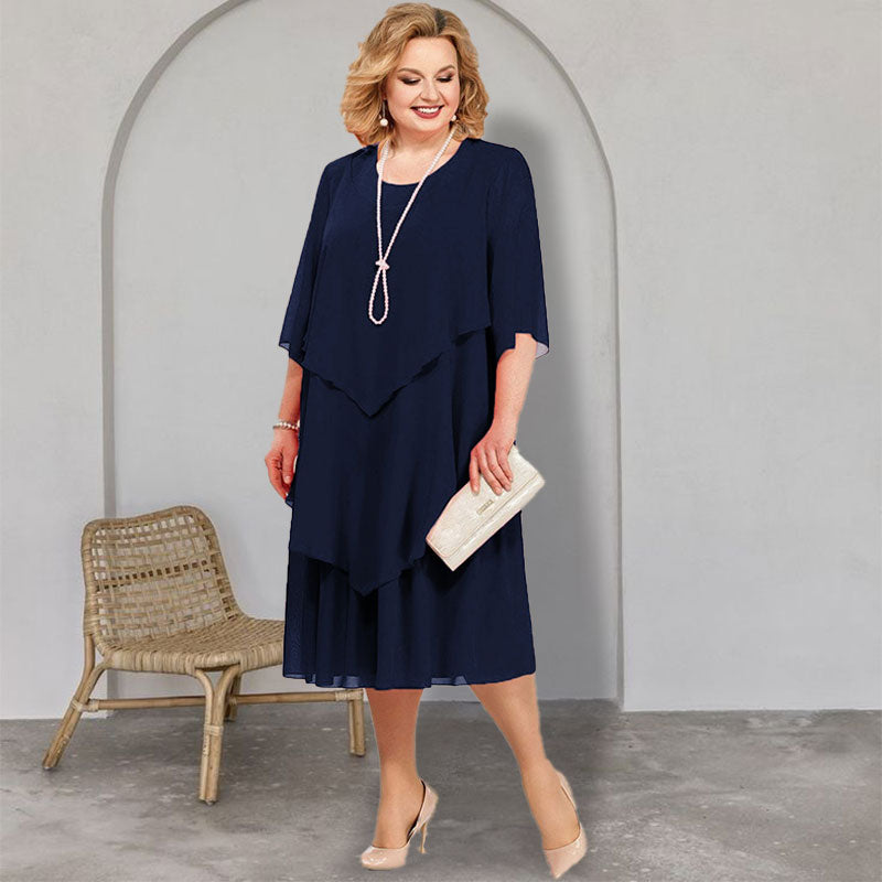 🔥50% Rabatt👗Midikleid im Lagen-Look in großen Größen