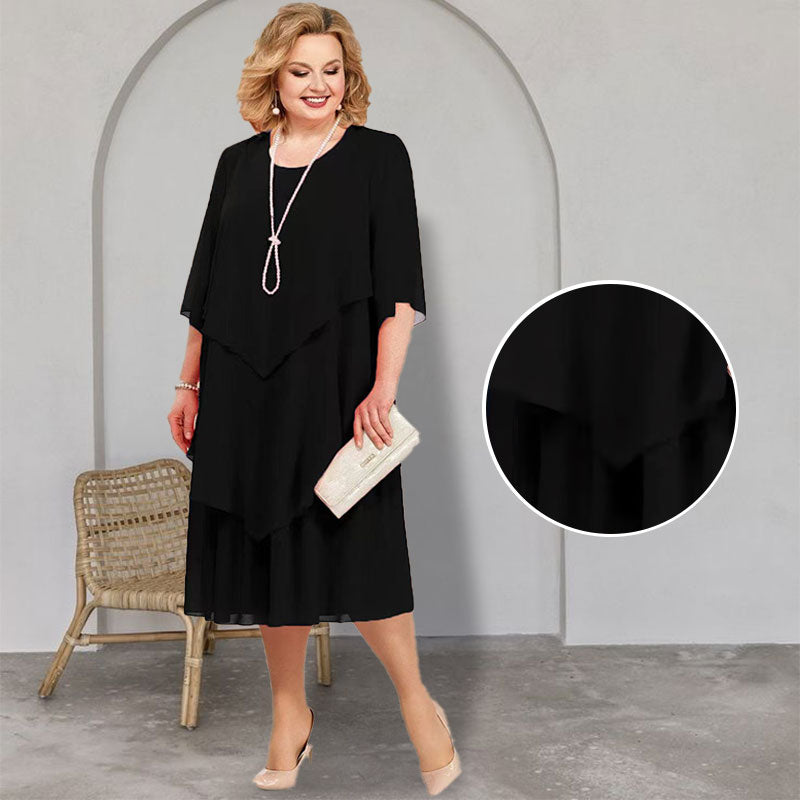 🔥50% Rabatt👗Midikleid im Lagen-Look in großen Größen