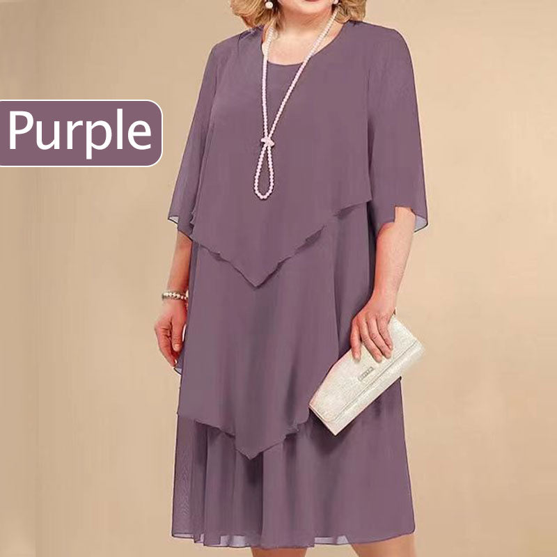 🔥50% Rabatt👗Midikleid im Lagen-Look in großen Größen