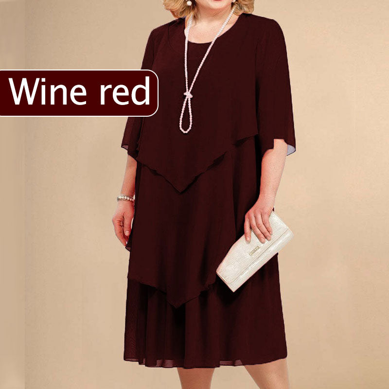 🔥50% Rabatt👗Midikleid im Lagen-Look in großen Größen
