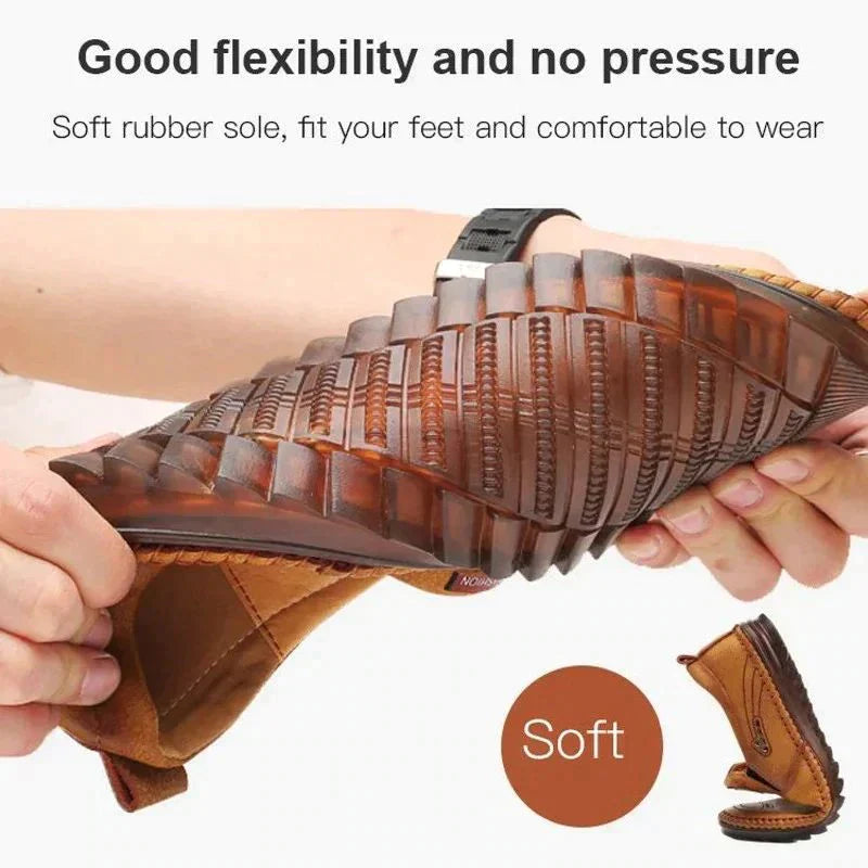 🔥50 % RABATT🔥Atmungsaktive, rutschfeste Ledersneaker für Herren