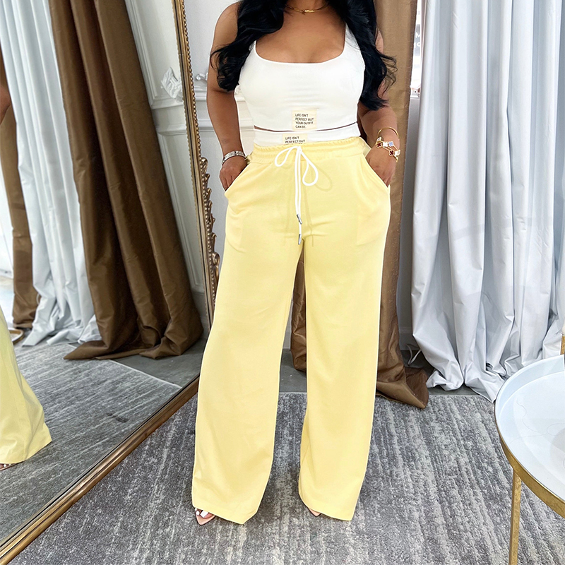 Zweiteiliges Set aus ärmellosem Tanktop und Hose mit Kordelzug für Damen