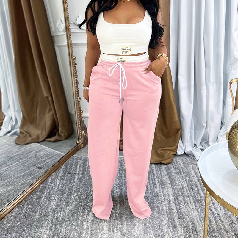 Zweiteiliges Set aus ärmellosem Tanktop und Hose mit Kordelzug für Damen