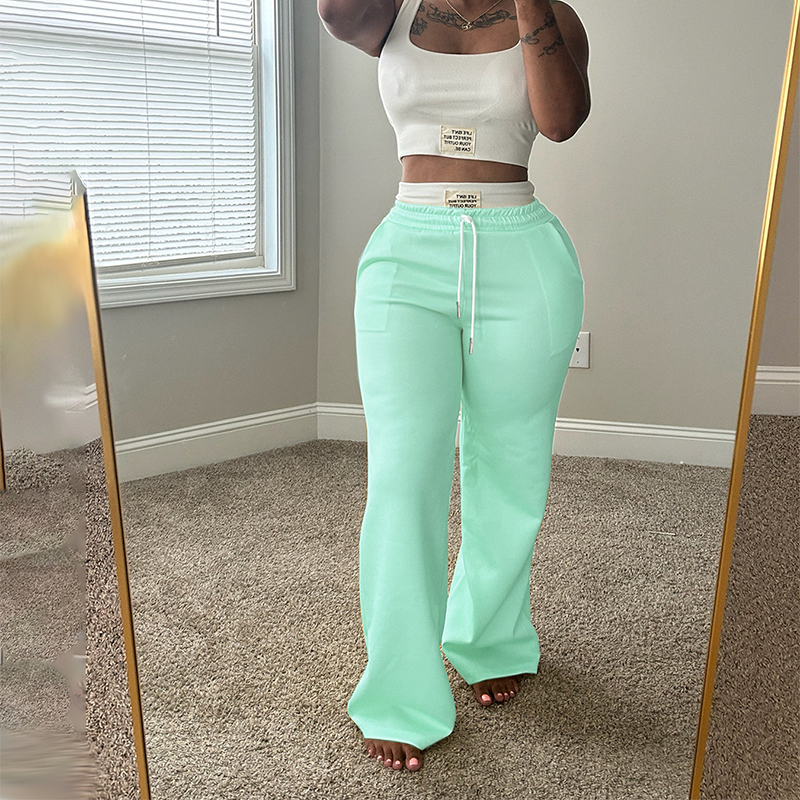 Zweiteiliges Set aus ärmellosem Tanktop und Hose mit Kordelzug für Damen