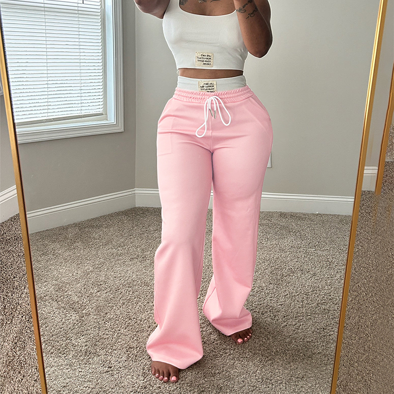 Zweiteiliges Set aus ärmellosem Tanktop und Hose mit Kordelzug für Damen