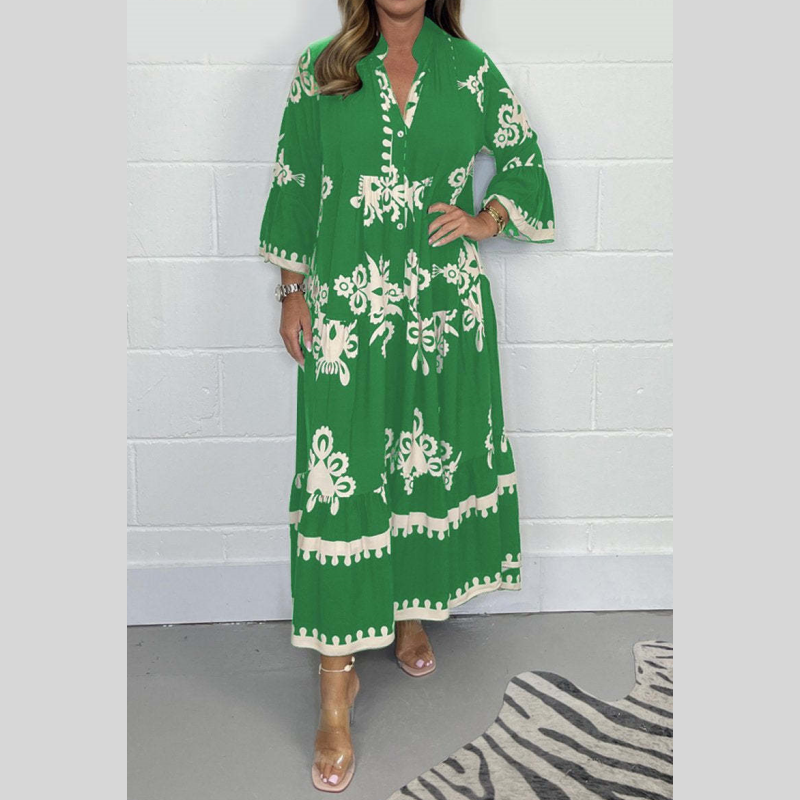 🌸Atmungsaktives Sommerkleid mit Ethno-Druck – Leicht & Reisefreundlich für Damen