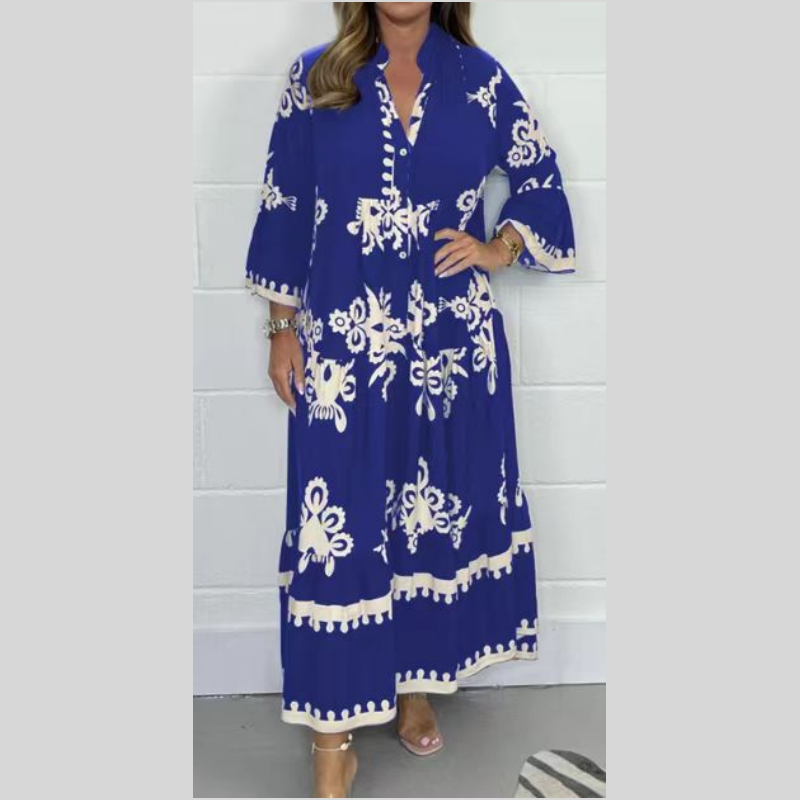 🌸Atmungsaktives Sommerkleid mit Ethno-Druck – Leicht & Reisefreundlich für Damen
