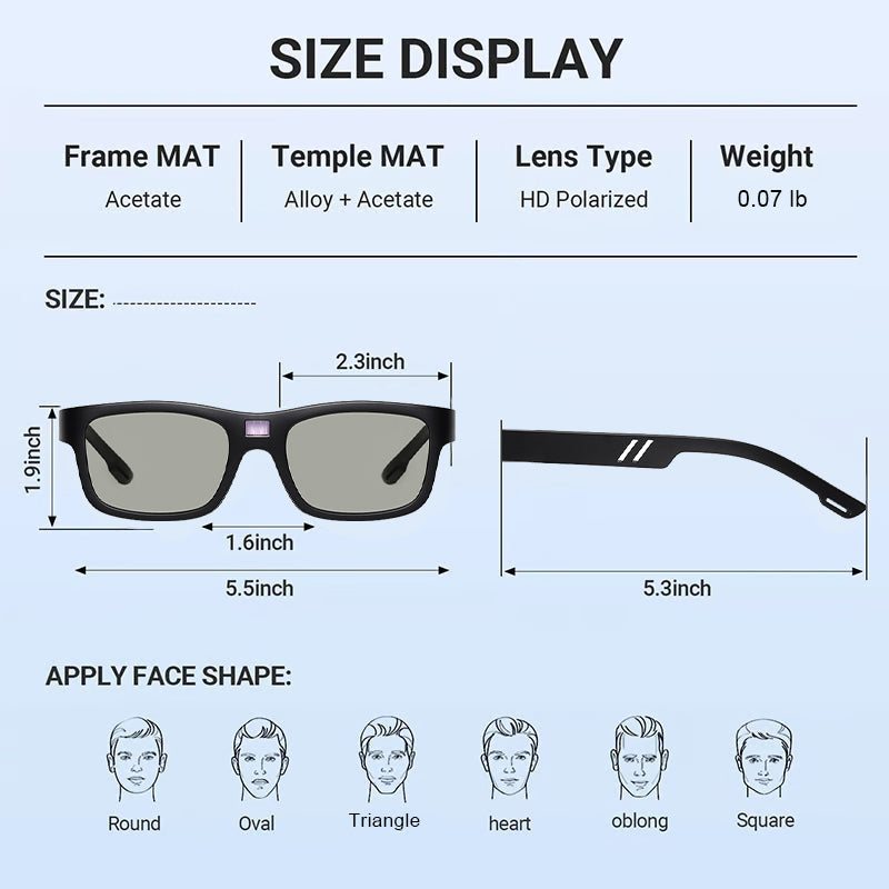 Photochrome Polarisations-Sonnenbrille | 50% reduziert | UV400 & Blaulichtfilter
