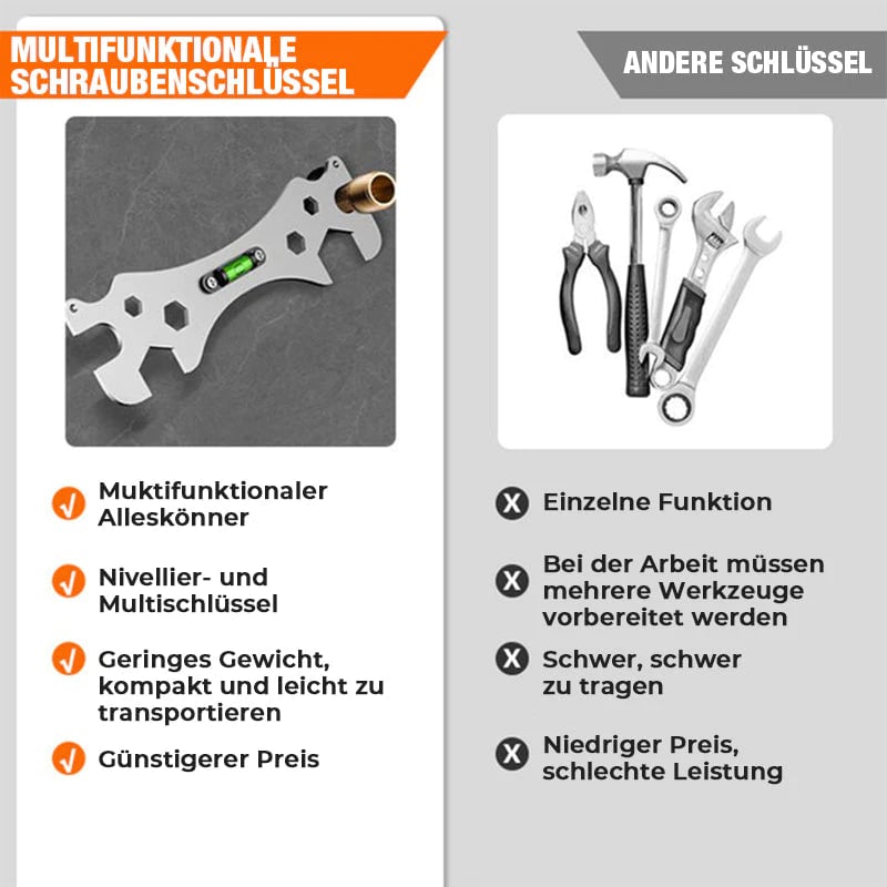 ⏳Begrenzte Zeit 50% Rabatt💥✨Das ideale Werkzeug für Ihr Badezimmer✨ Multifunktionaler Wasserwaagen-Schlüssel für das Badezimmer