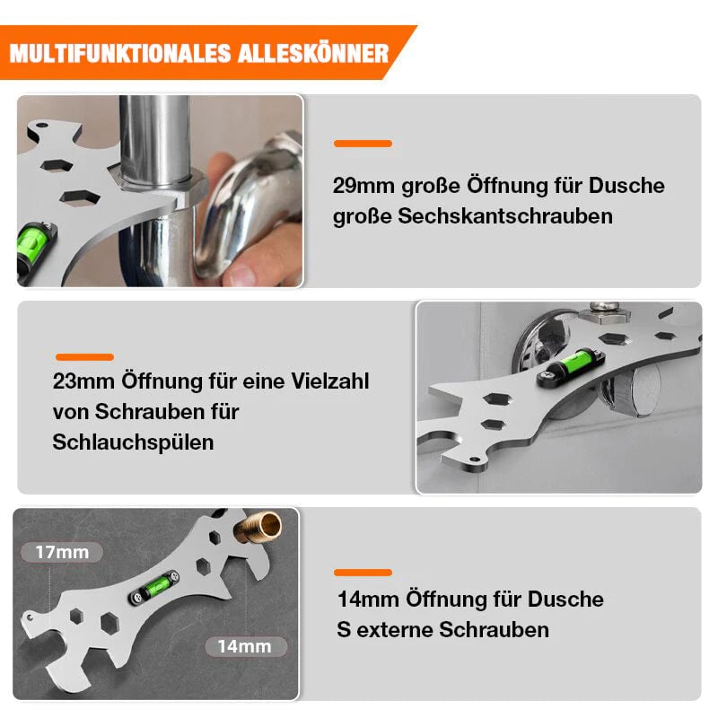 ⏳Begrenzte Zeit 50% Rabatt💥✨Das ideale Werkzeug für Ihr Badezimmer✨ Multifunktionaler Wasserwaagen-Schlüssel für das Badezimmer