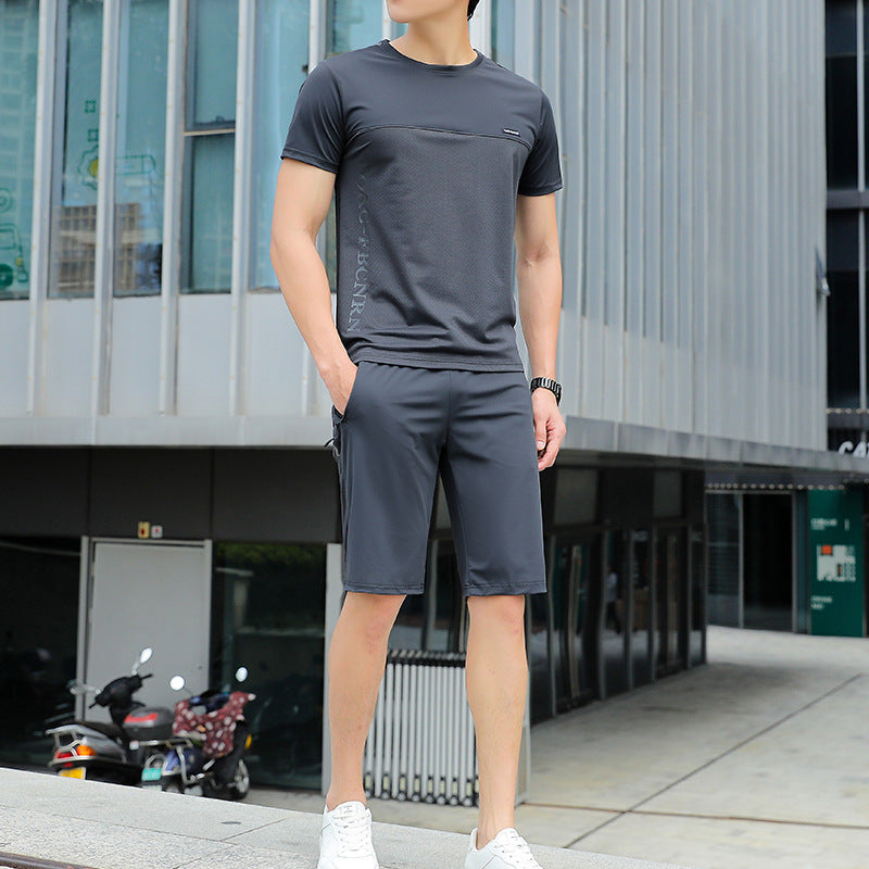 Herren-Sommer-Trainingsanzug mit Kurzarmshirt & Shorts