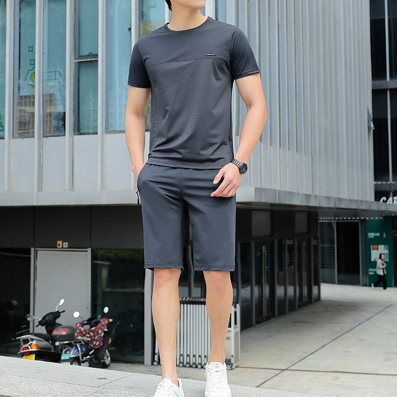 Herren-Sommer-Trainingsanzug mit Kurzarmshirt & Shorts
