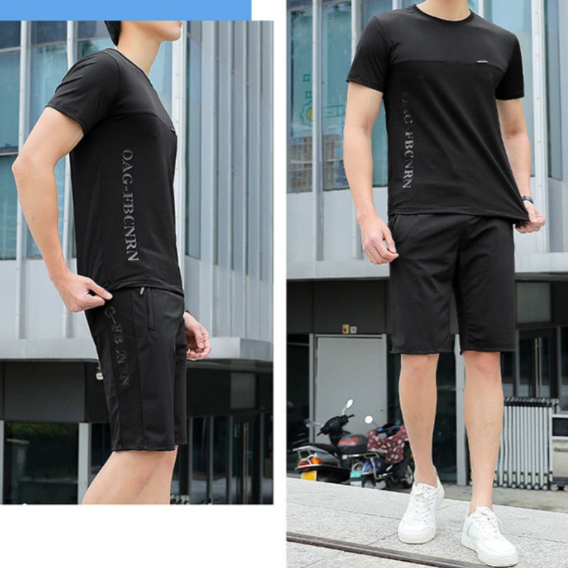 Herren-Sommer-Trainingsanzug mit Kurzarmshirt & Shorts