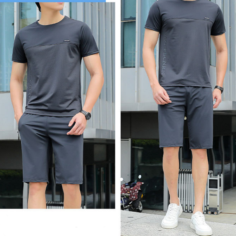 Herren-Sommer-Trainingsanzug mit Kurzarmshirt & Shorts