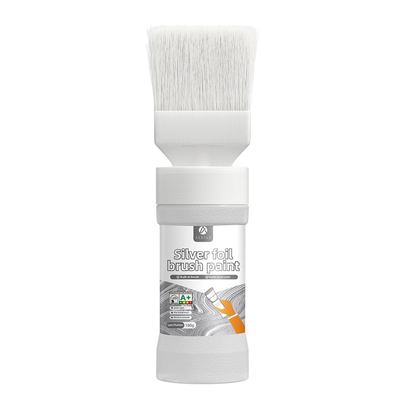 WASSERBASIERTE METALLIC-SILBER-FARBE MIT INTEGRIERTEM PINZEL