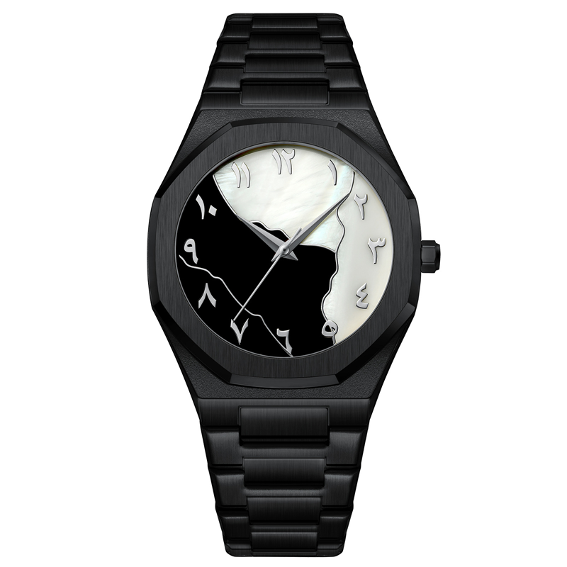 đâModische, vielseitige Herrenuhr mit Stahlarmband
