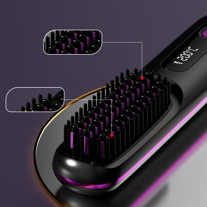 ✨50 % Rabatt🌸Kabelloser beheizbarer Keramikkamm zum Glätten der Haare