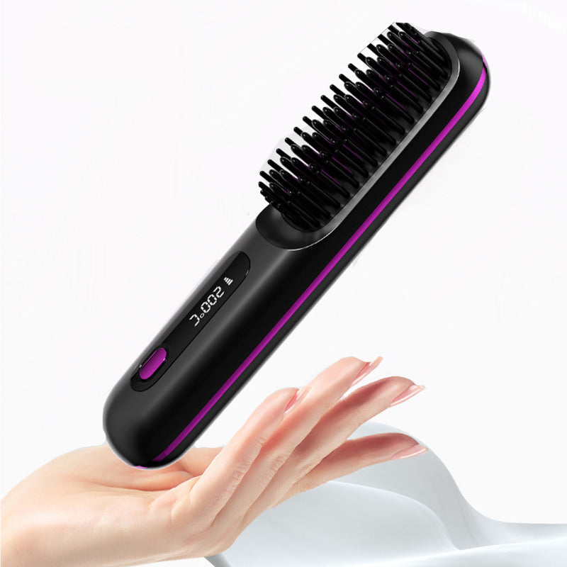 ✨50 % Rabatt🌸Kabelloser beheizbarer Keramikkamm zum Glätten der Haare