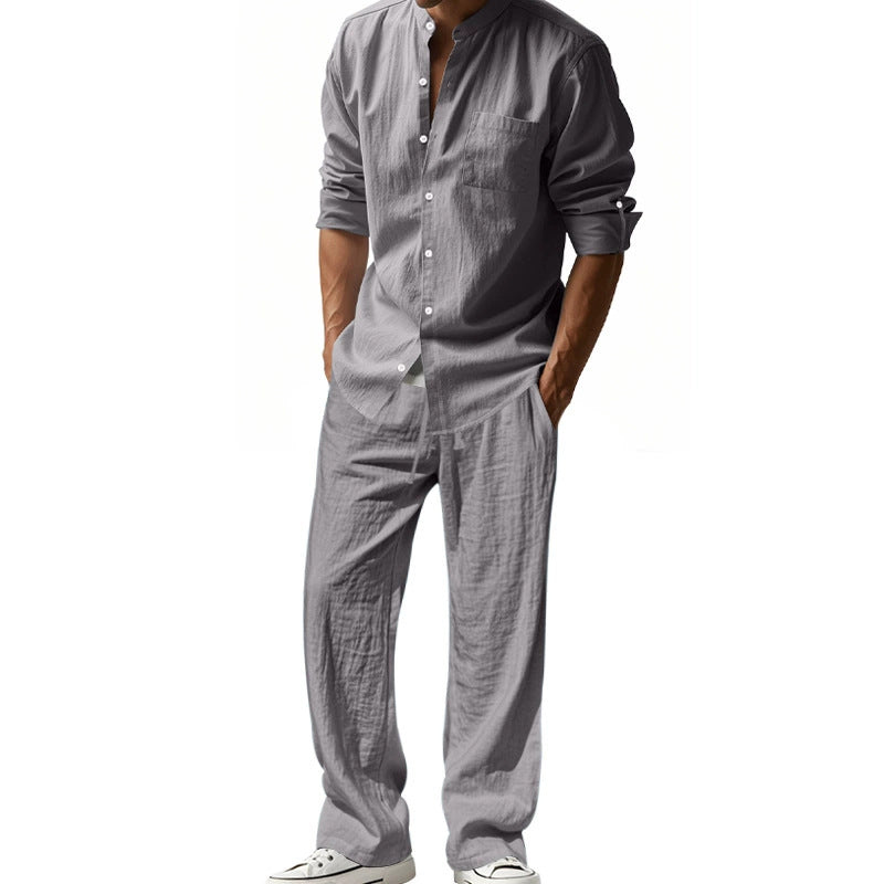 🔥Lässiges, atmungsaktives Herren-Set aus Hemd und Hose