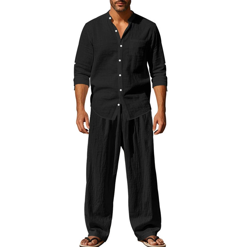 🔥Lässiges, atmungsaktives Herren-Set aus Hemd und Hose