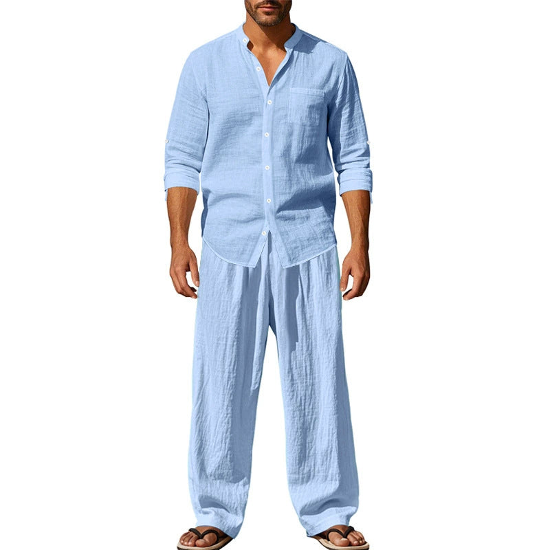 🔥Lässiges, atmungsaktives Herren-Set aus Hemd und Hose