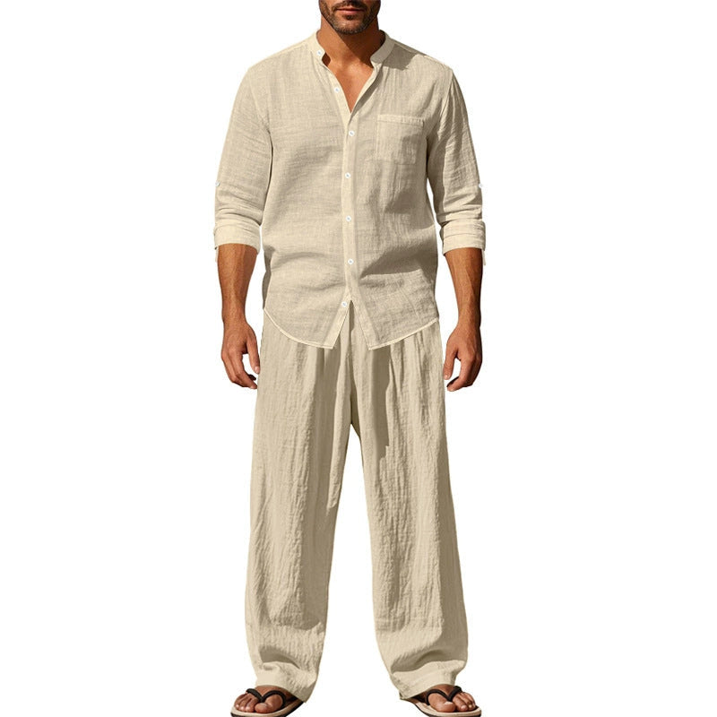 🔥Lässiges, atmungsaktives Herren-Set aus Hemd und Hose