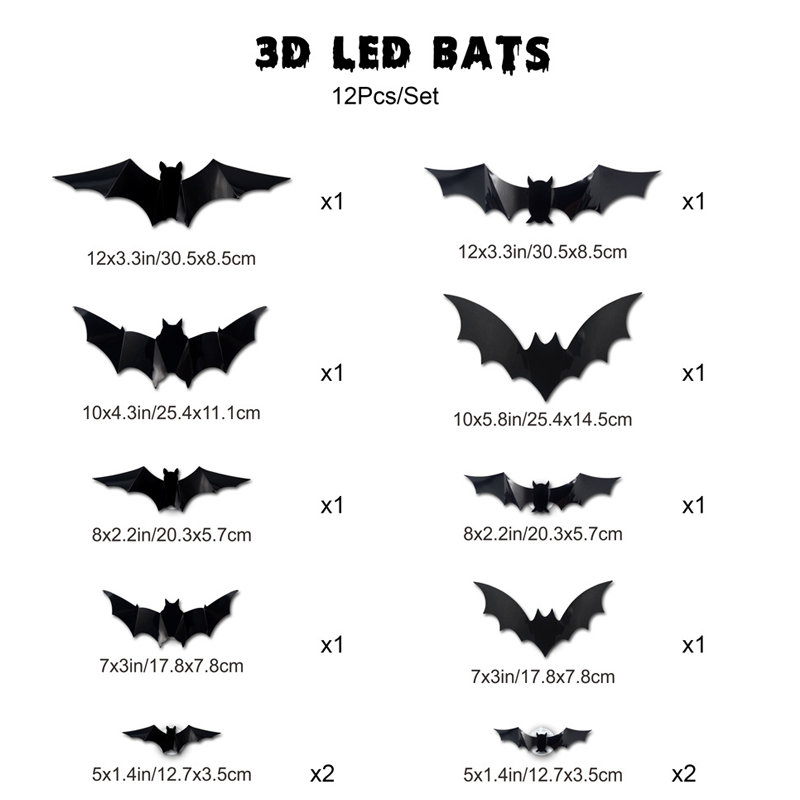 🎁50% RABATT🦇Halloween 3D-beleuchtete Fledermäuse