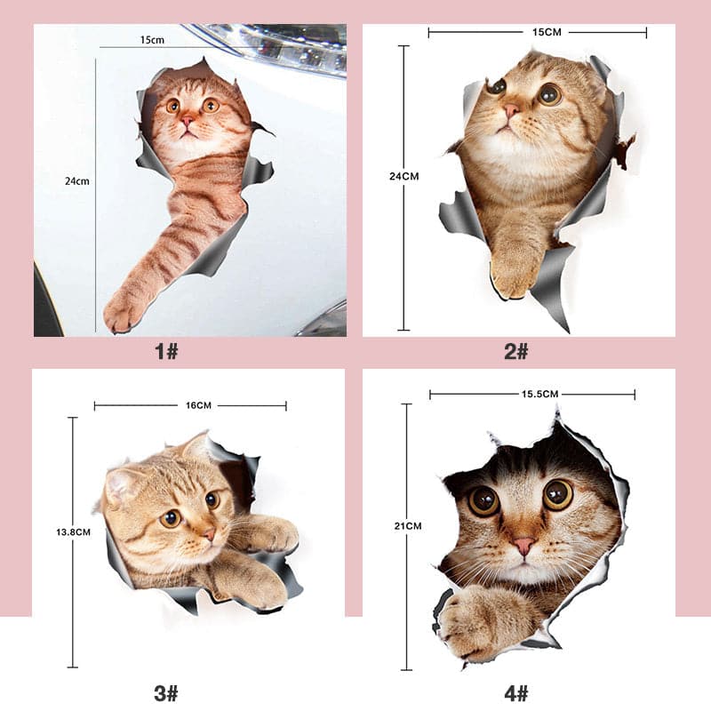 3D-Wandaufkleber mit abnehmbaren Katzen- und Hundemotiven