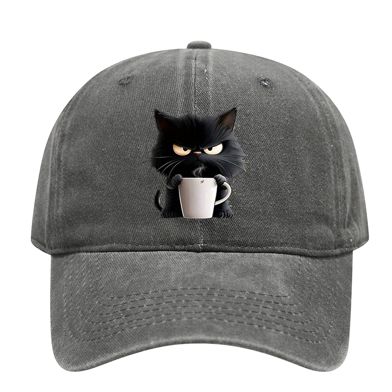 😻Süße schwarze Katze Vintage Baseball Cap