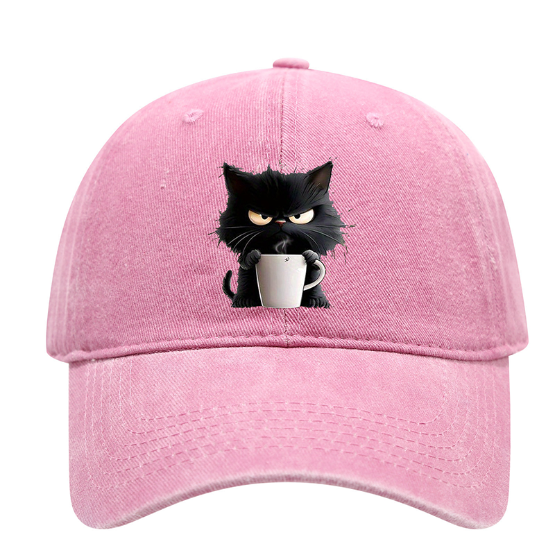 😻Süße schwarze Katze Vintage Baseball Cap