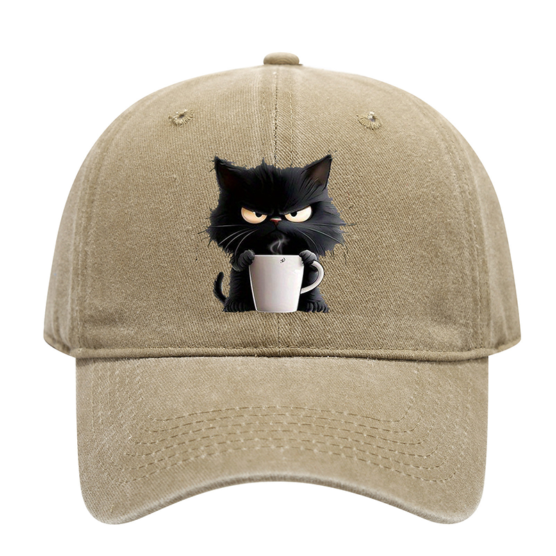 😻Süße schwarze Katze Vintage Baseball Cap