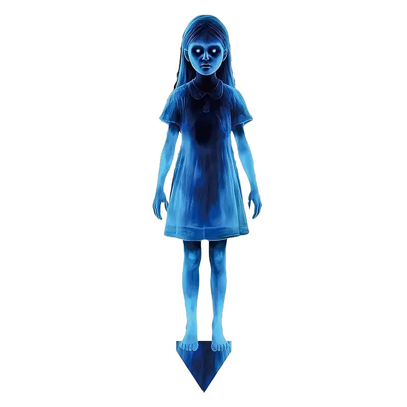 👻Metallische Mädchen-Geisterstatue – Halloween-Gartendekoration komplett aus Metall👻