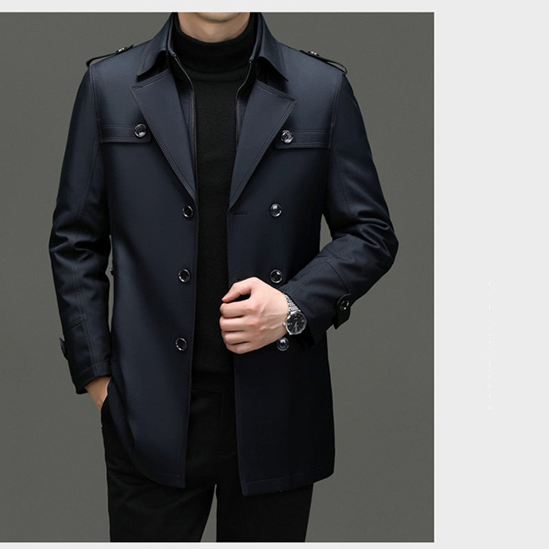 ✨Nur für kurze Zeit 49% Rabatt – Herren-Trenchcoat in mittlerer Länge mit herausnehmbarem Futter