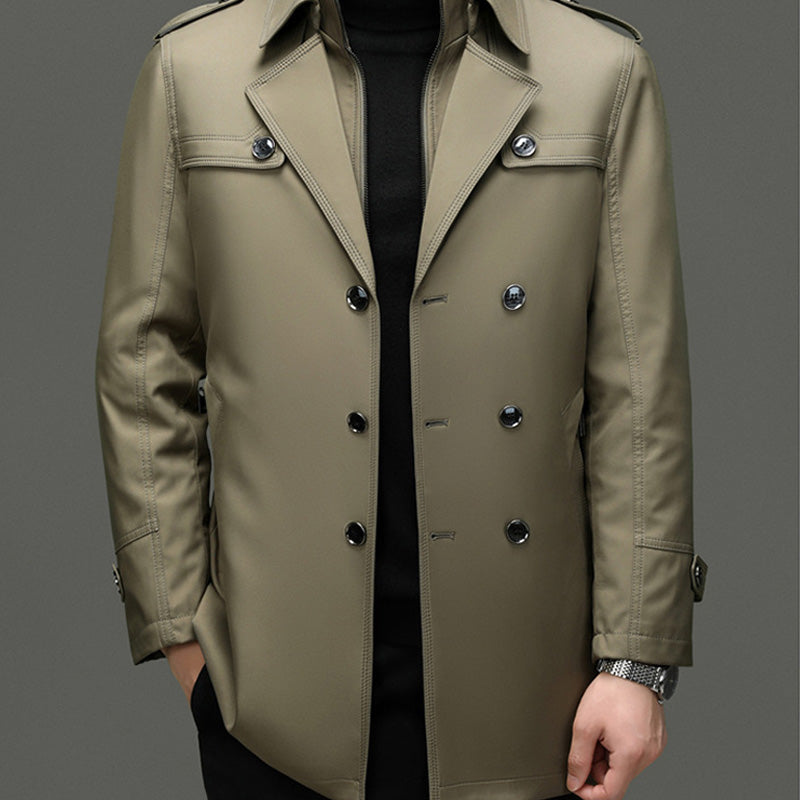 ✨Nur für kurze Zeit 49% Rabatt – Herren-Trenchcoat in mittlerer Länge mit herausnehmbarem Futter