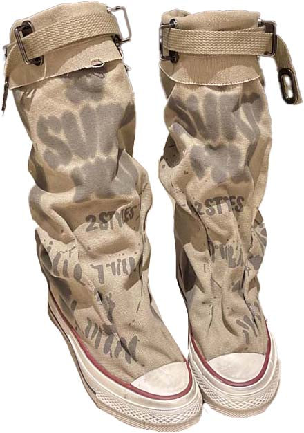 💗LETZTER TAG AKTION - 76% RABATT💗Flache Retro-Stiefel aus Canvas mit mittlerem Schaft für Damen