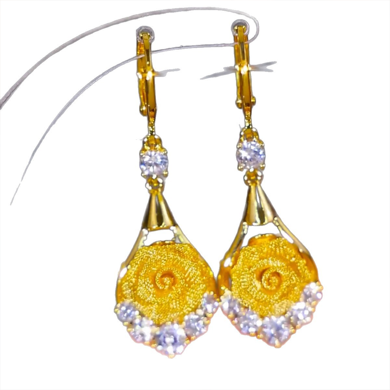 Elegante Mesh-Ohrringe mit Rosenmotiv