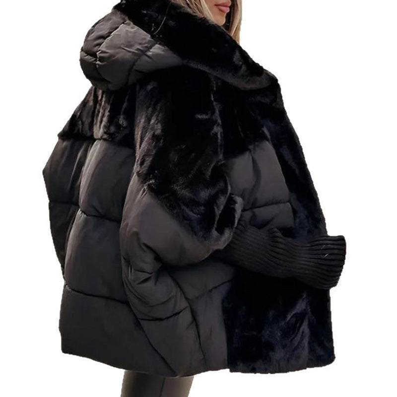 đ„VorwĂ€rmung fĂŒr den Winter â Riesige Rabatteđ„Damen Oversized Pufferjacke mit Kapuze im Patchwork-Design